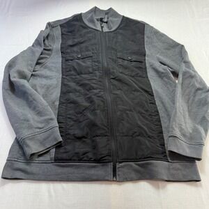Alfani XXL‎ Mens Jacket Gray Black Quilted Zip Up Regular Fit Pockets